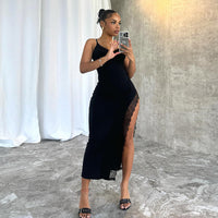 Sexy Slim Fit Side Slit Laced Party Maxi Dress