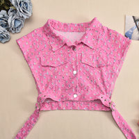 Short Sleeve Buttoned Enthic Pattern Shirt Shorts Suit