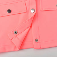 Sleeveless Buttoned Ribbon Pointed Hem Crop Jacket