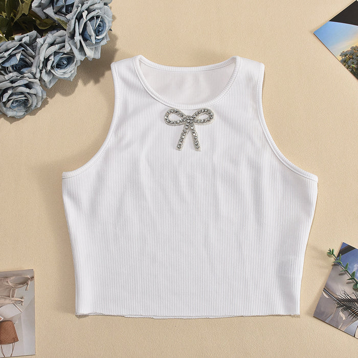 Sleeveless Slimming Ribbon Point Tank Top