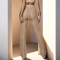 Nightclub Hollow Knitted Beach Long Pants