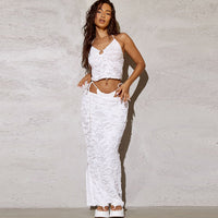 Double Layered Sexy Halter Neck Beach Long Skirt Suit