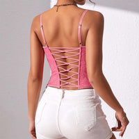 Sleeveless Corset Style Slim Fit Tank Top