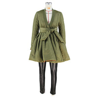 Pleated Babydoll Long Coat Casual Jacket