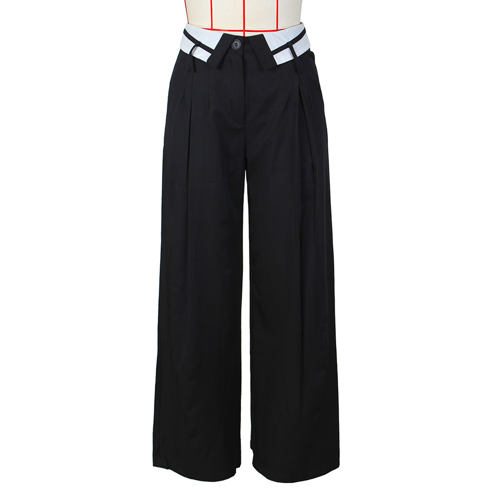 Retro Drape Loose Fit Straight Casual Long Pants