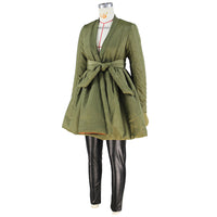 Pleated Babydoll Long Coat Casual Jacket