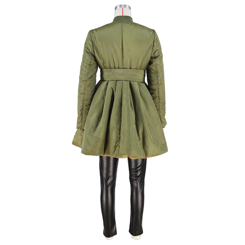 Pleated Babydoll Long Coat Casual Jacket