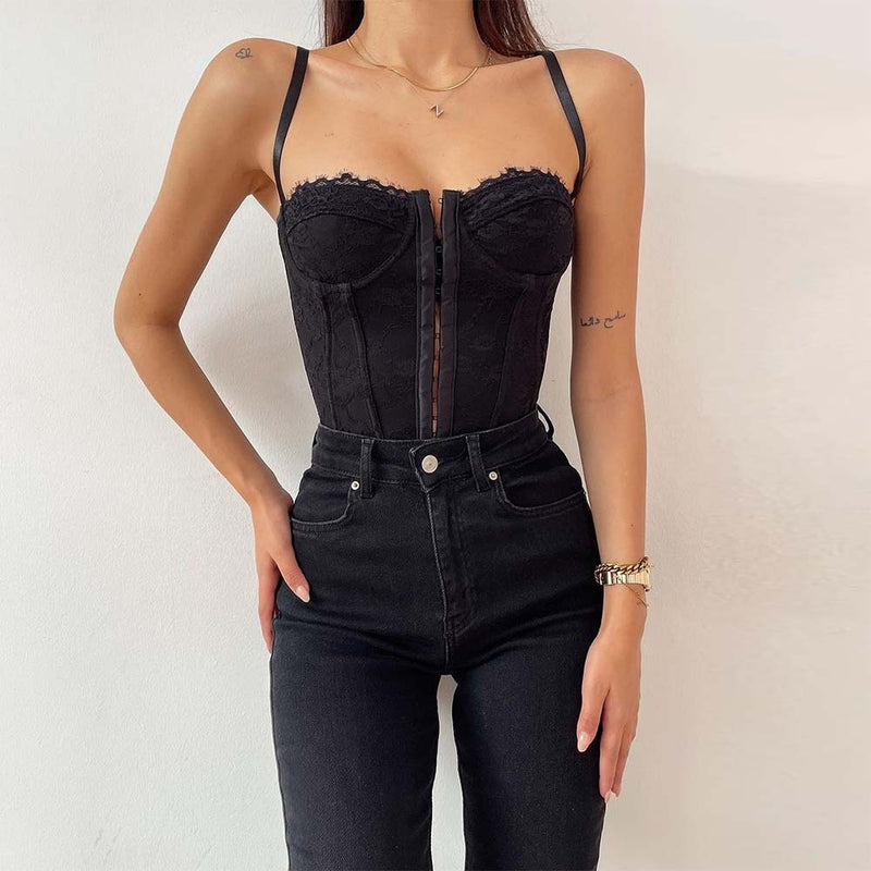 Sleeveless Corset Style Slim Fit Tank Top