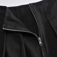 Buttoned Fake Front Pocket Tube Top Pleated Skirt Suit