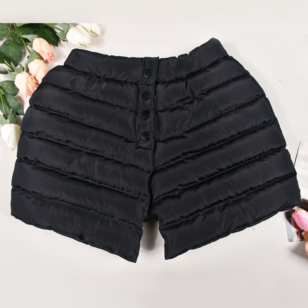 Buttoned Bubble Padded Casual Mini Skirt