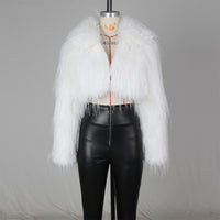 Long Sleeve Artificial Fur Casual Jacket