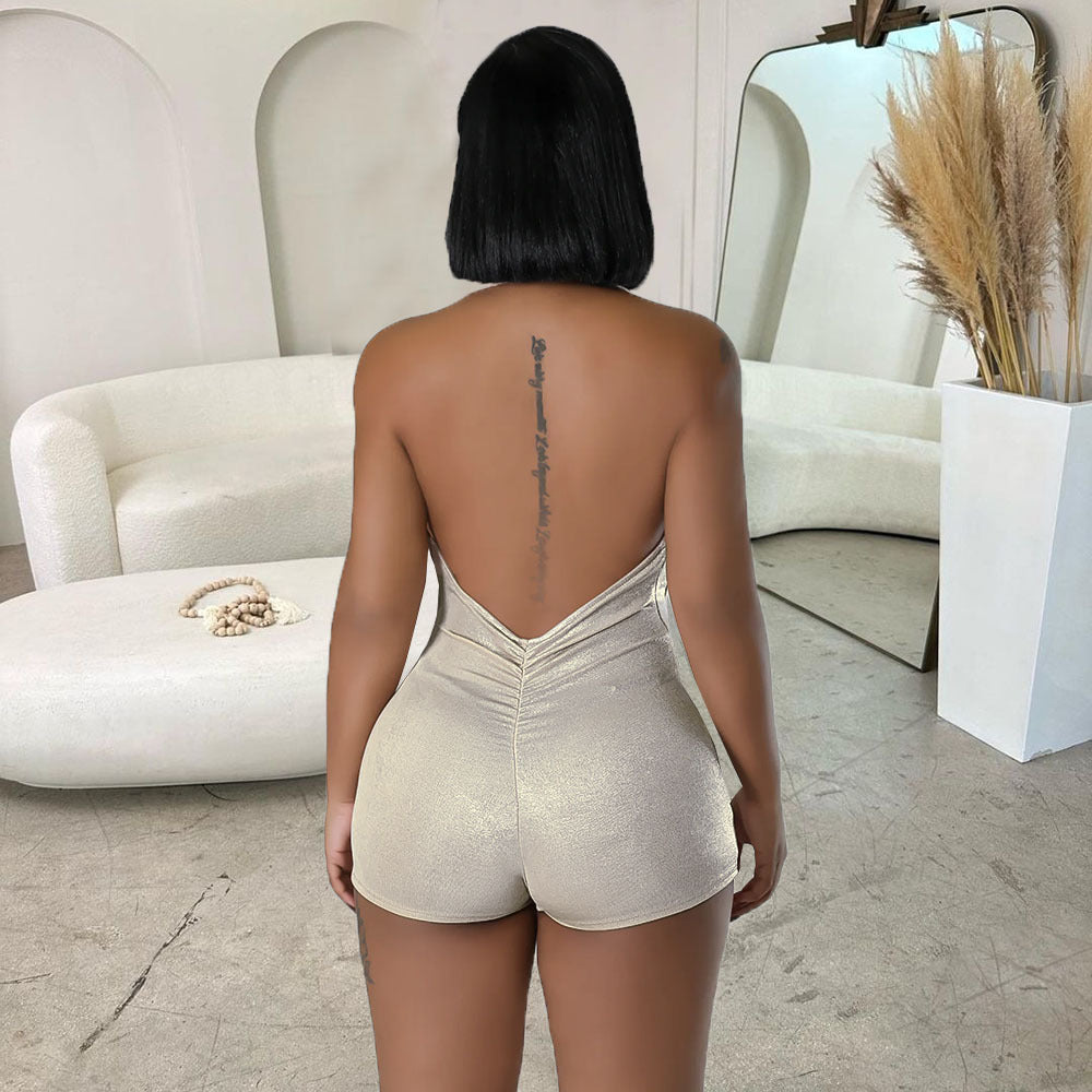 Halterneck Sexy Cutout Tight Romper