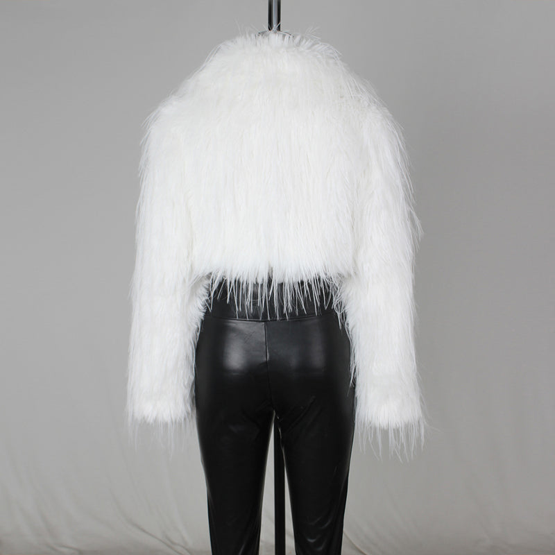 Long Sleeve Artificial Fur Casual Jacket