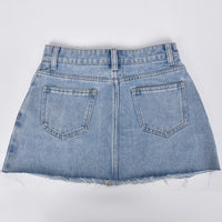 Denim Tassel Cross Stitch Casual Mini Skirt