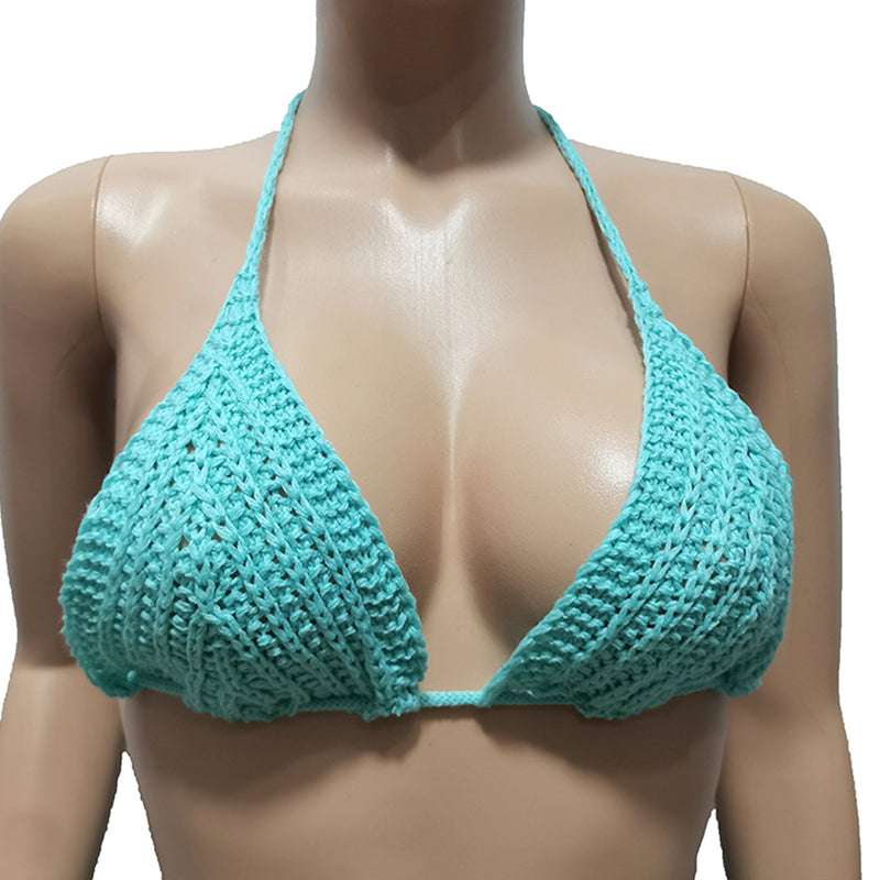 Summer Knitted Strapy Beach Bikini 3 Pieces