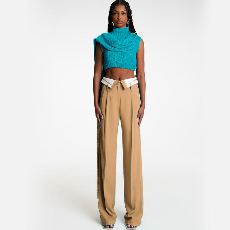 Retro Drape Loose Fit Straight Casual Long Pants