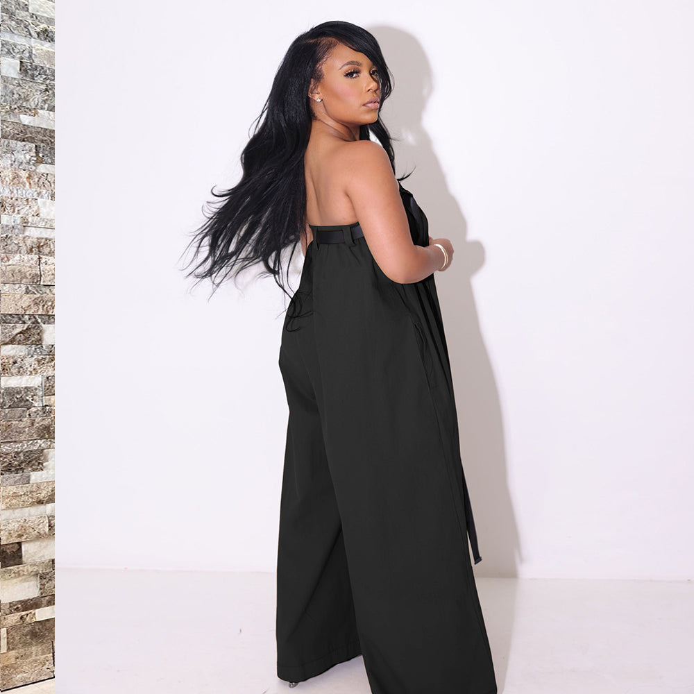 Off Shoulder Wide Leg Loose Fit Casual Jumpsuit