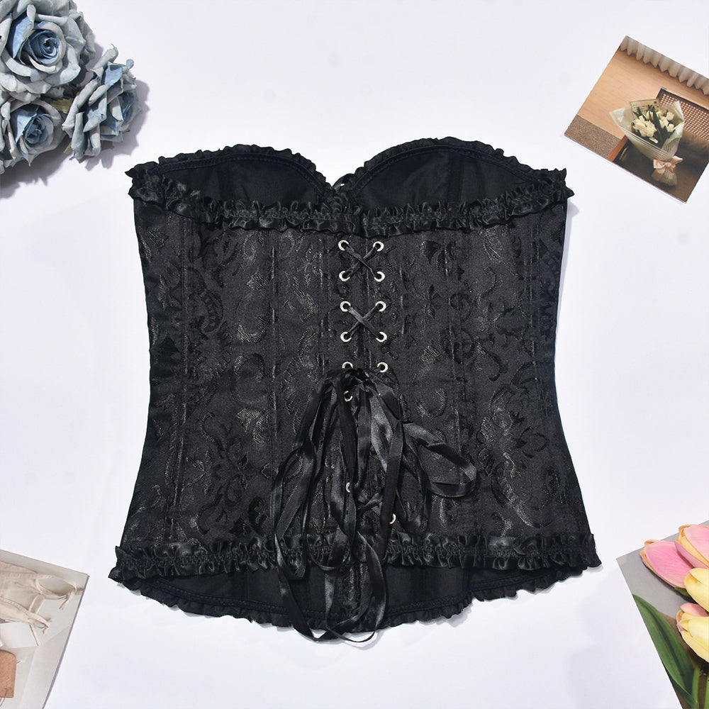 Corset Ribbon Chest Slim Fit Tube Top