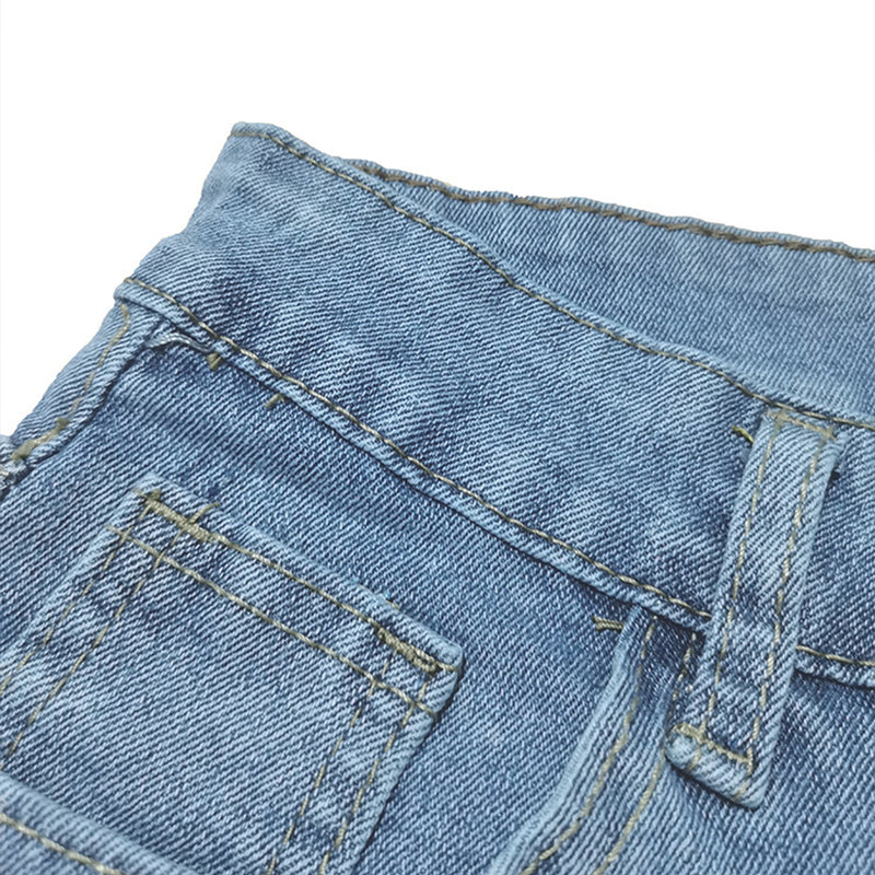 Multi Pockets Stretched Denim Casual Shorts