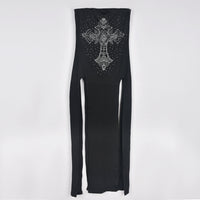 Women Hot Diamond Cross Wraped Chest Dress