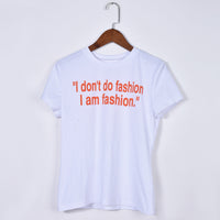 Round Neck Letter Printed Slim Fit Short Sleeve Top