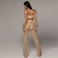 Nightclub Hollow Knitted Beach Long Pants