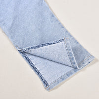 Women's Hole-Washed Denim Long-Sleeved Jacket