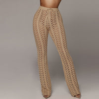 Nightclub Hollow Knitted Beach Long Pants