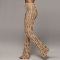 Nightclub Hollow Knitted Beach Long Pants