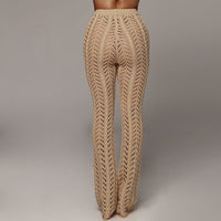 Nightclub Hollow Knitted Beach Long Pants