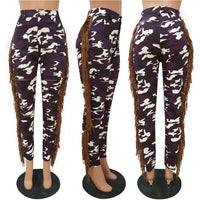 Camouflage Tassel Casual Slim Fit Pants